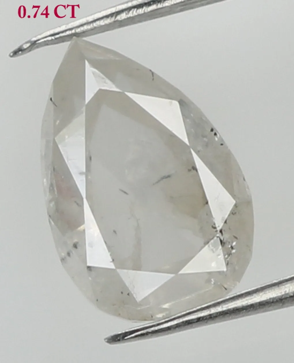 0.74 CT Natural Loose Pear Shape Diamond Grey Color Pear Cut Diamond 7.20 MM Natural Loose White Pear Diamond Pear Rose Cut Diam