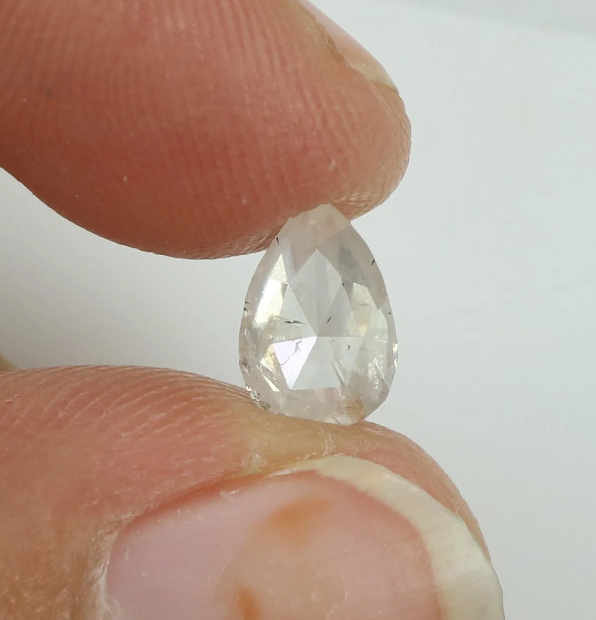 0.74 CT Natural Loose Pear Shape Diamond Grey Color Pear Cut Diamond 7.20 MM Natural Loose White Pear Diamond Pear Rose Cut Diam