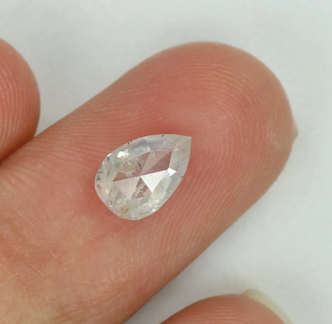 0.74 CT Natural Loose Pear Shape Diamond Grey Color Pear Cut Diamond 7.20 MM Natural Loose White Pear Diamond Pear Rose Cut Diam