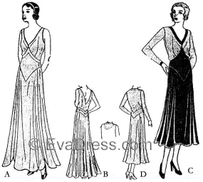 1930 Dress or Evening Gown D30-3521