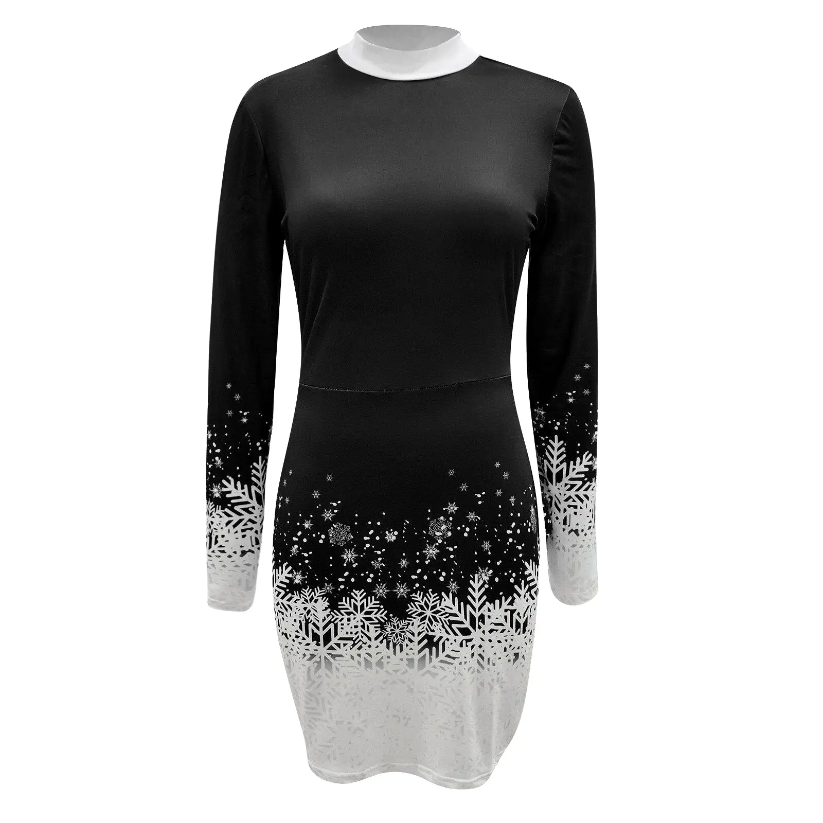 2022 Elegant Ladies Long Sleeve Round Neck Christmas Dress