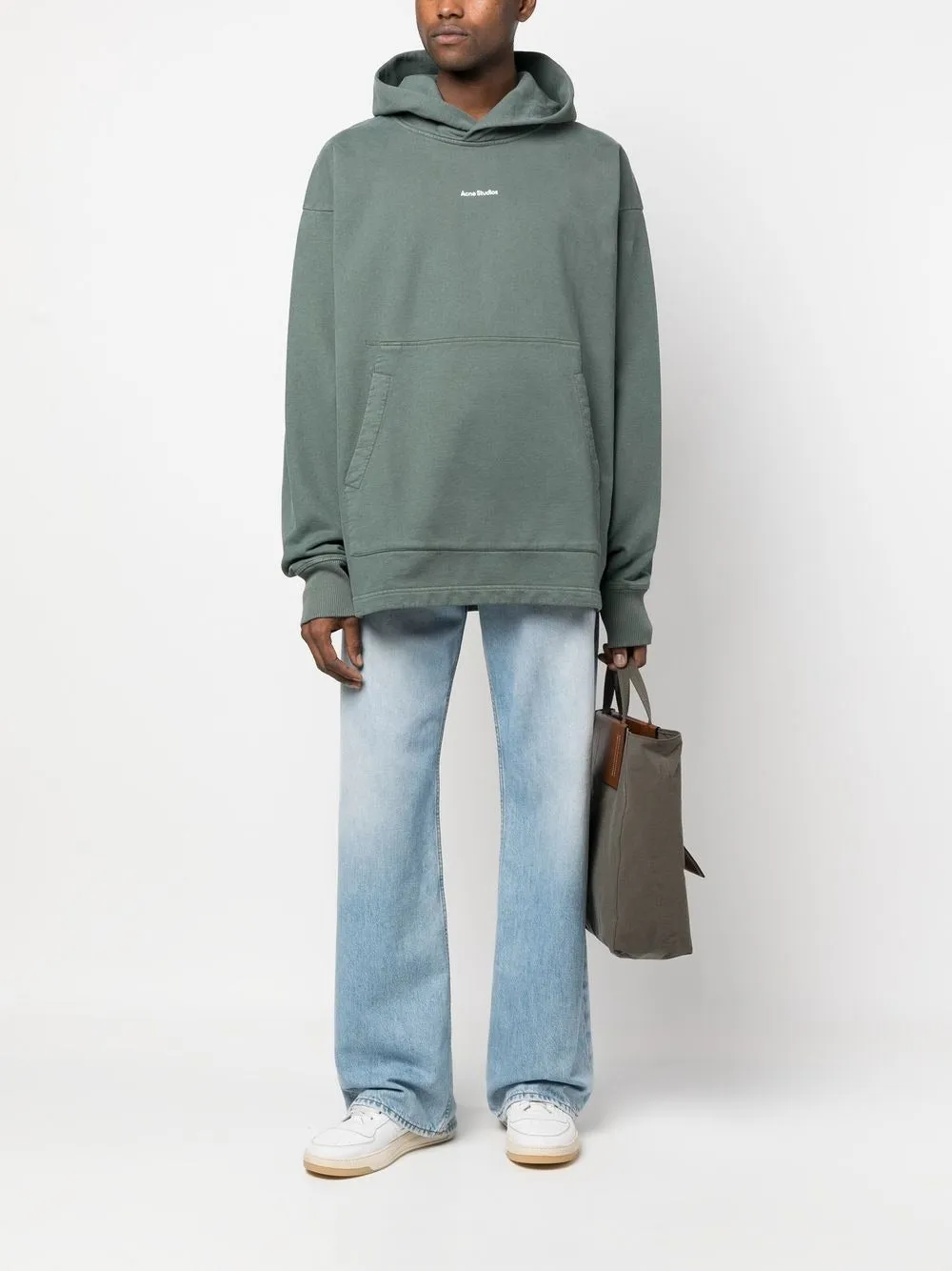 ACNE STUDIOS LOGO-PRINT OVERSIZED COTTON HOODIE