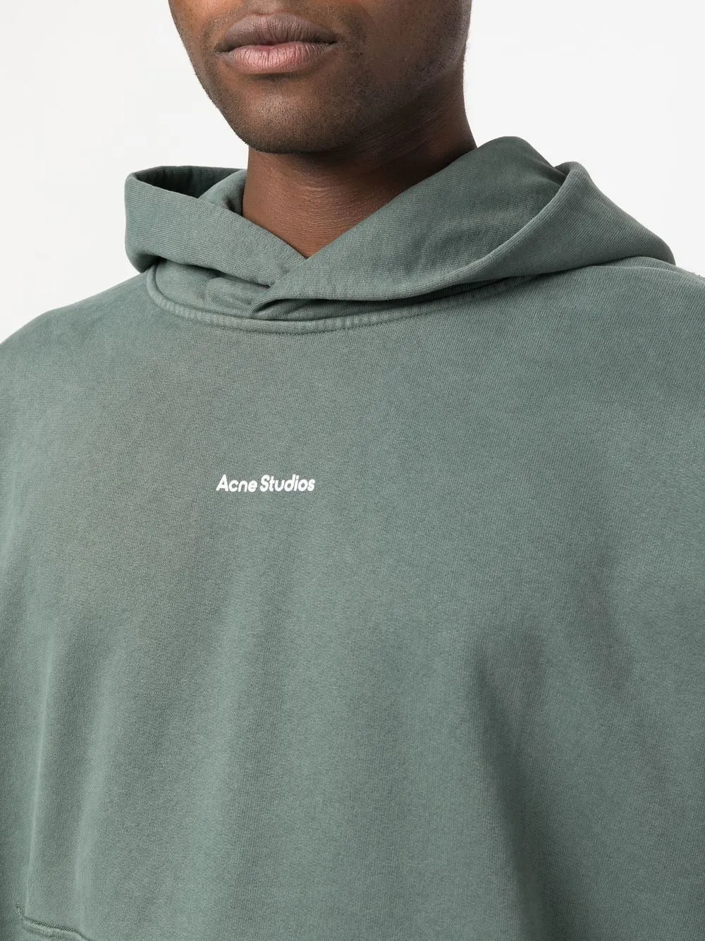 ACNE STUDIOS LOGO-PRINT OVERSIZED COTTON HOODIE