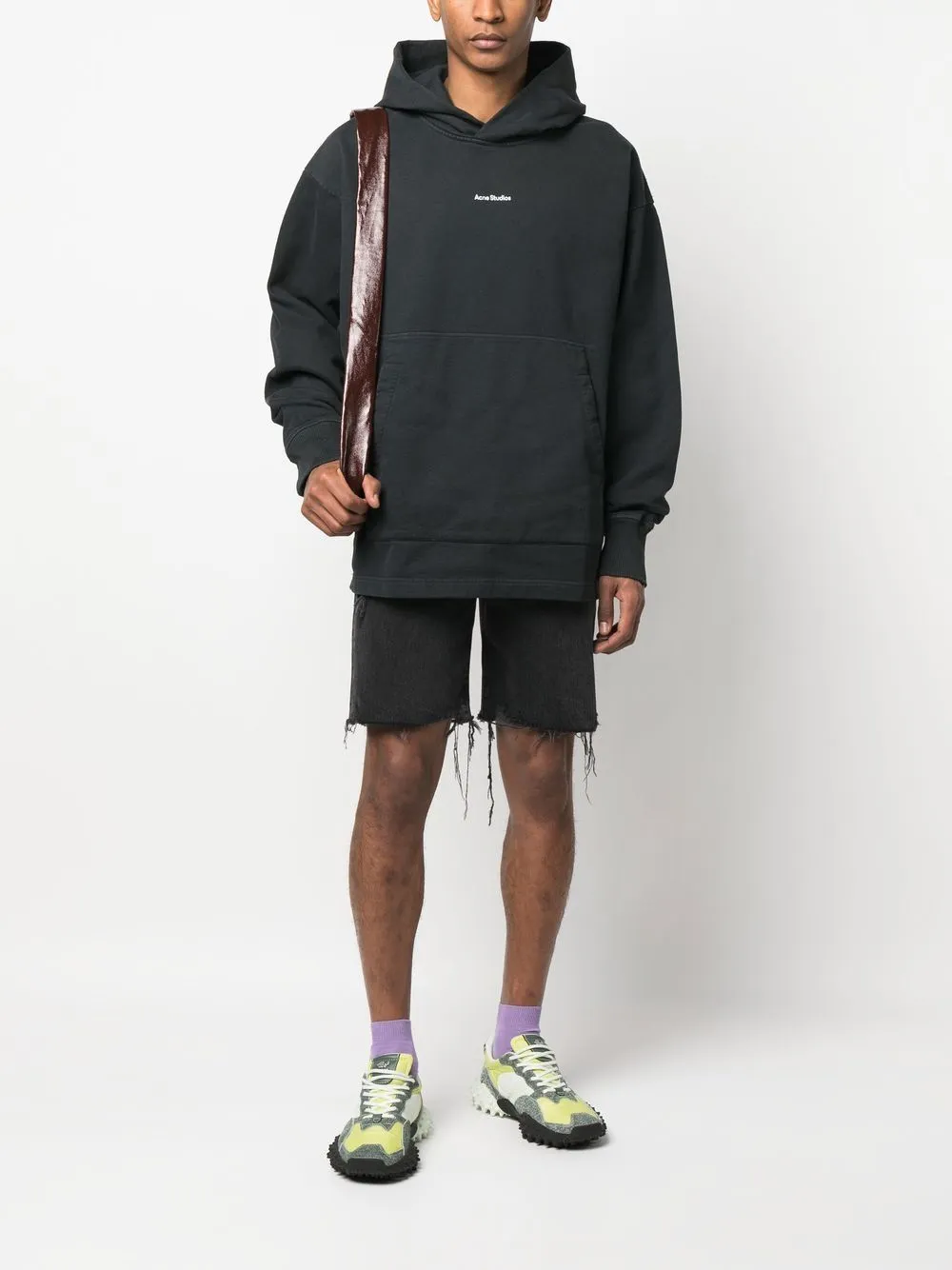 ACNE STUDIOS LOGO-PRINT OVERSIZED COTTON HOODIE