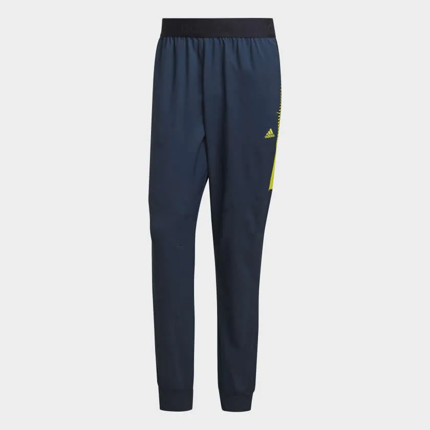 Adidas Men's Designed 2 Move Aeroready Pants Crew Navy/Acid Yellow