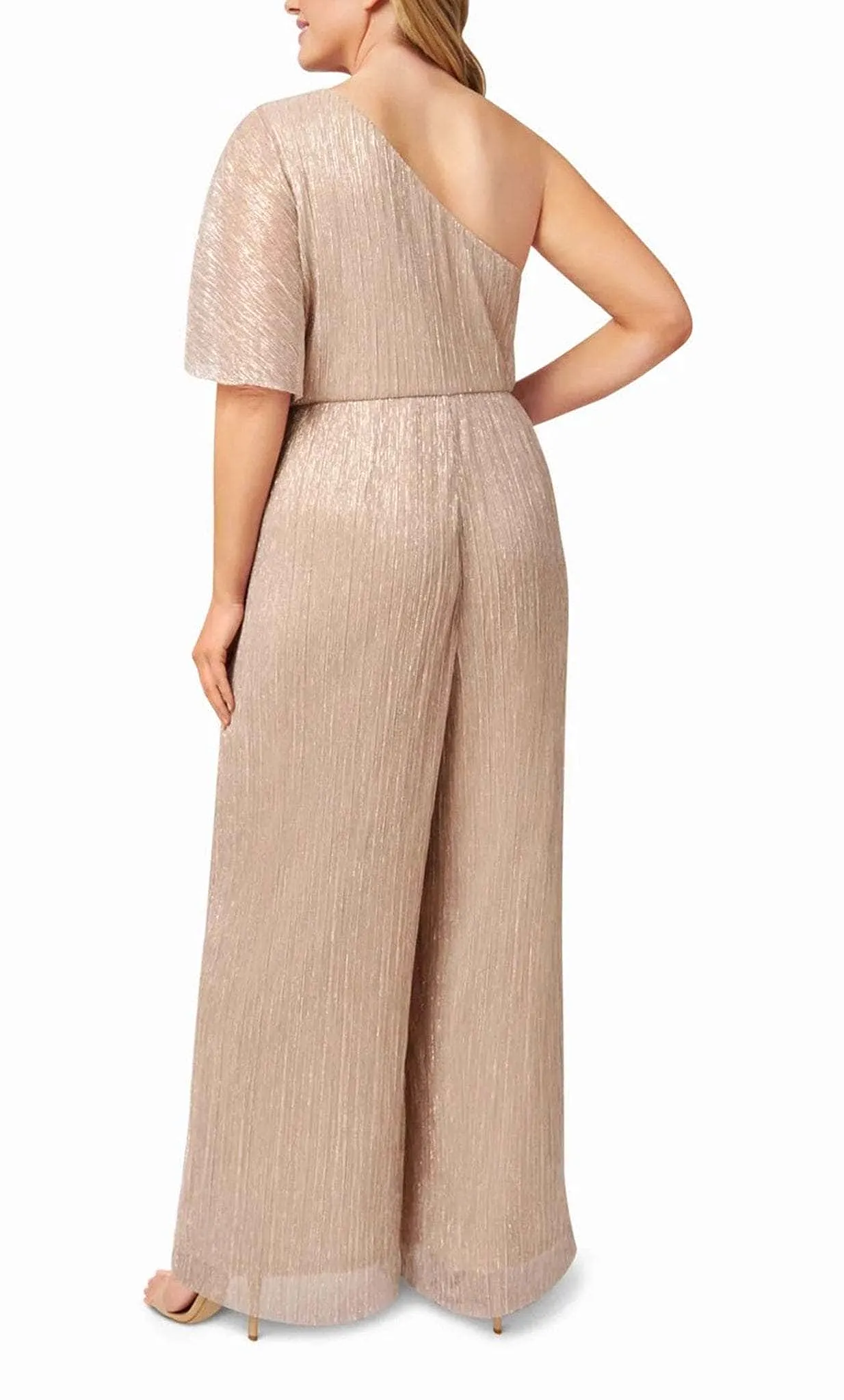 Adrianna Papell AP1E209490 W - Asymmetric Flutter Sleeve Jumpsuit