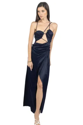 Akalia Gisselle Maxi Women's Gown In Midnight Blue