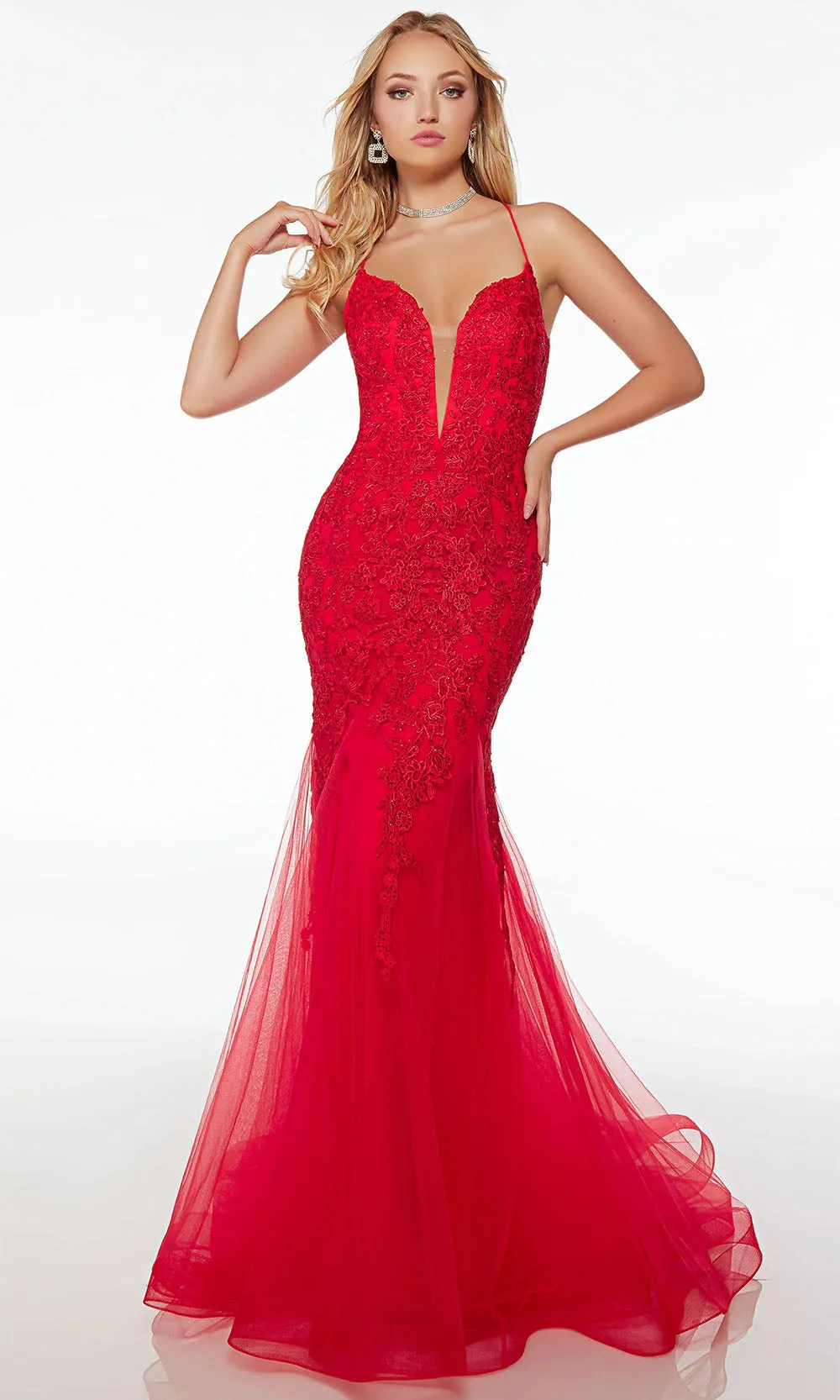 Alyce Paris 61478 - Embroidery Mermaid Evening Dress