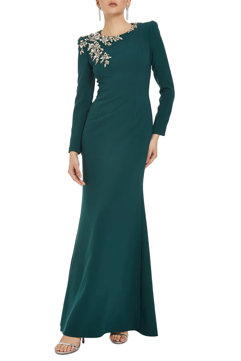 Angel Eyes Embellished Evening Gown