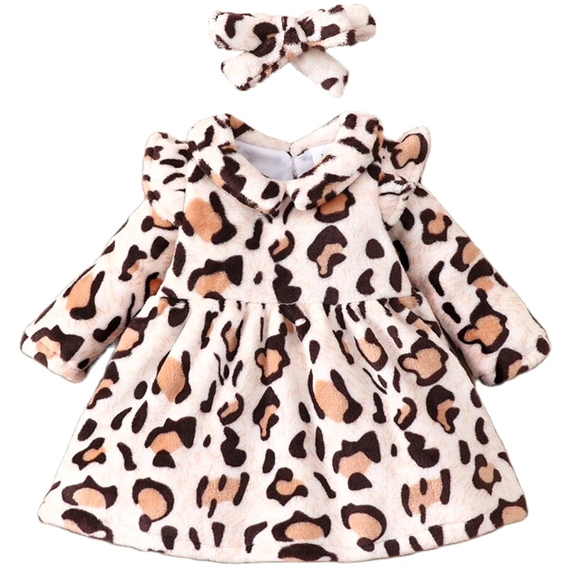 Animal Print Toddler Dress+Headband