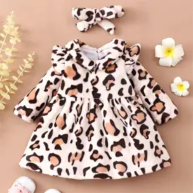 Animal Print Toddler Dress+Headband