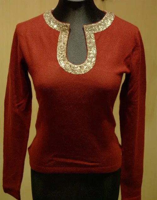 Armand Diradourian Cashmere Embellished Sweater