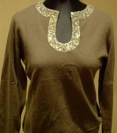 Armand Diradourian Cashmere Embellished Sweater