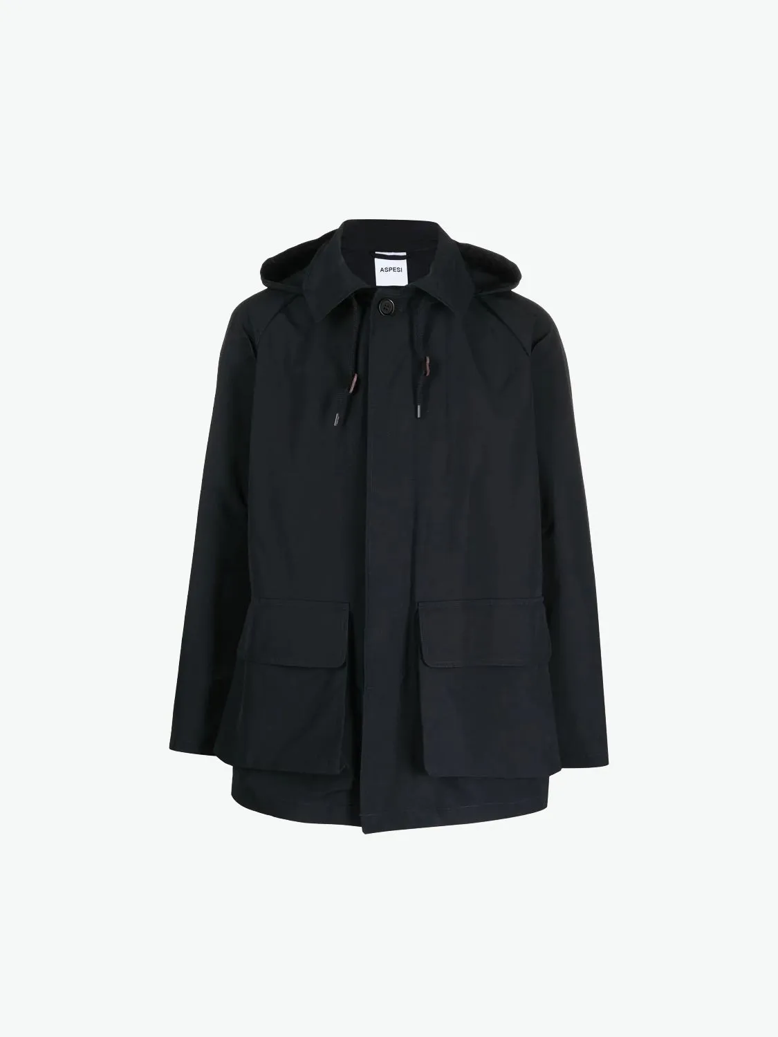 Aspesi Hooded Long-Sleeve Raincoat Parka