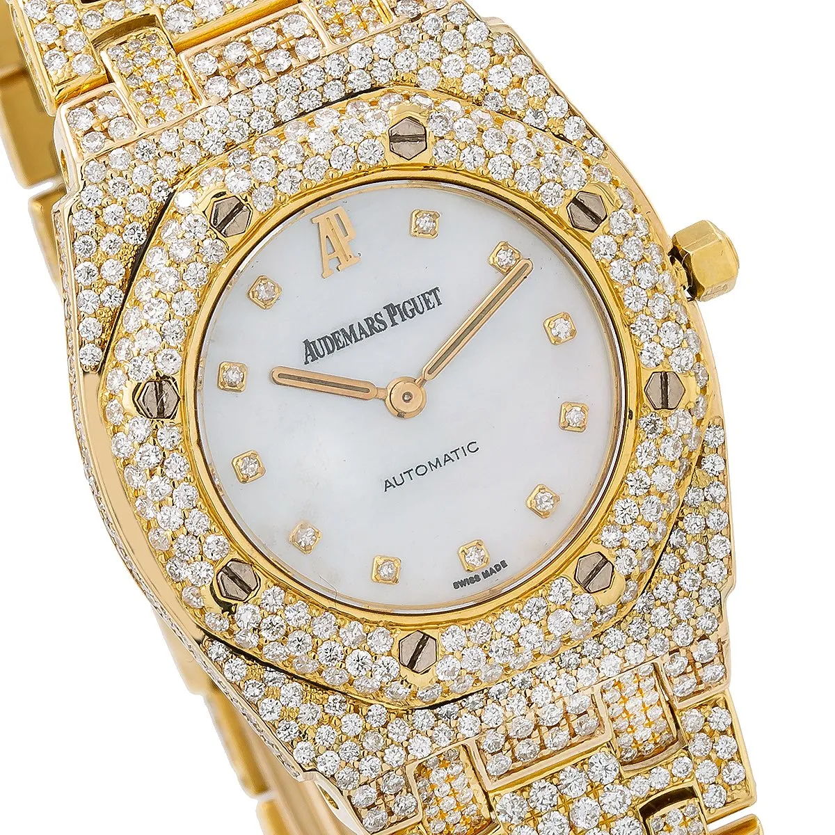 Audemars Piguet Royal Oak 27mm 67075BA White Diamond Dial With 9.00 CT Diamonds