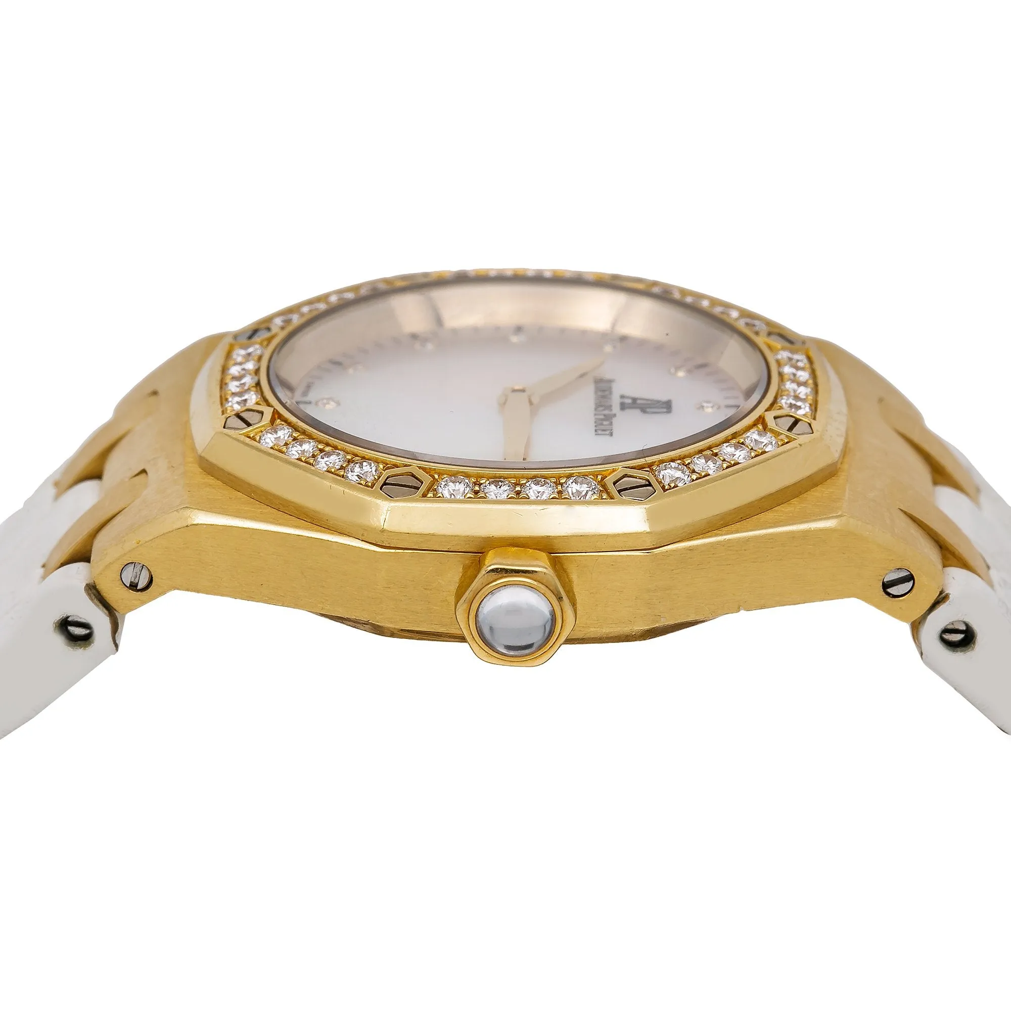 Audemars Piguet Royal Oak Lady 67601BA.ZZ.D012CR.03 33MM White FACTORY Mother of Pearl Dial With Leather Bracelet