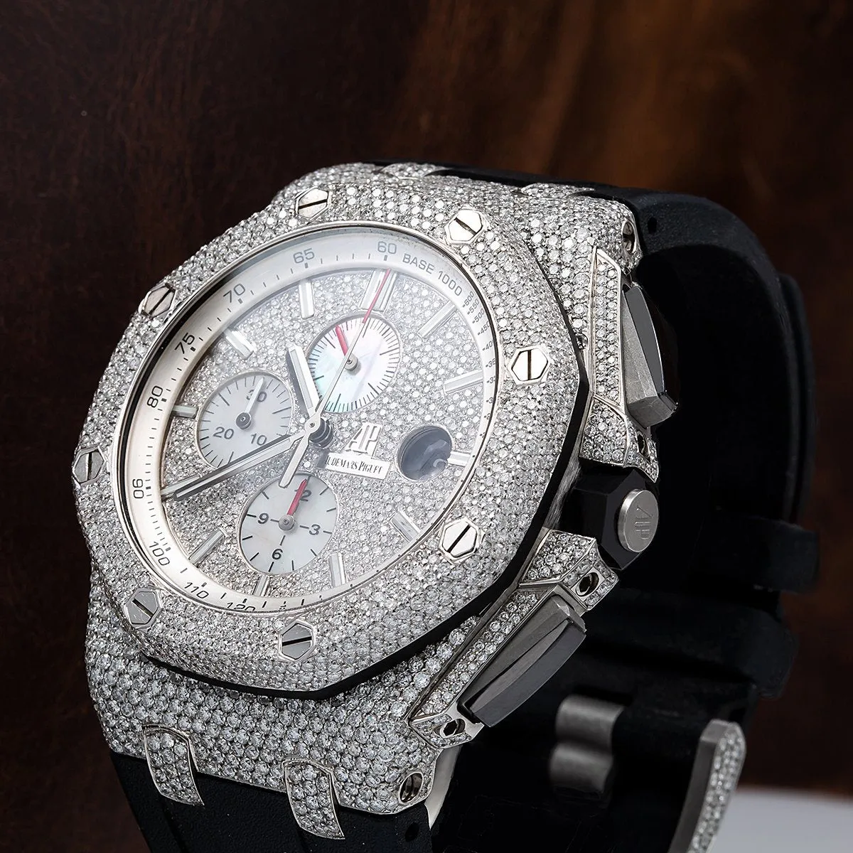 Audemars Piguet Royal Oak Offshore Chronograph 26170ST 42MM White Diamond Dial With 14.09 CT Diamonds