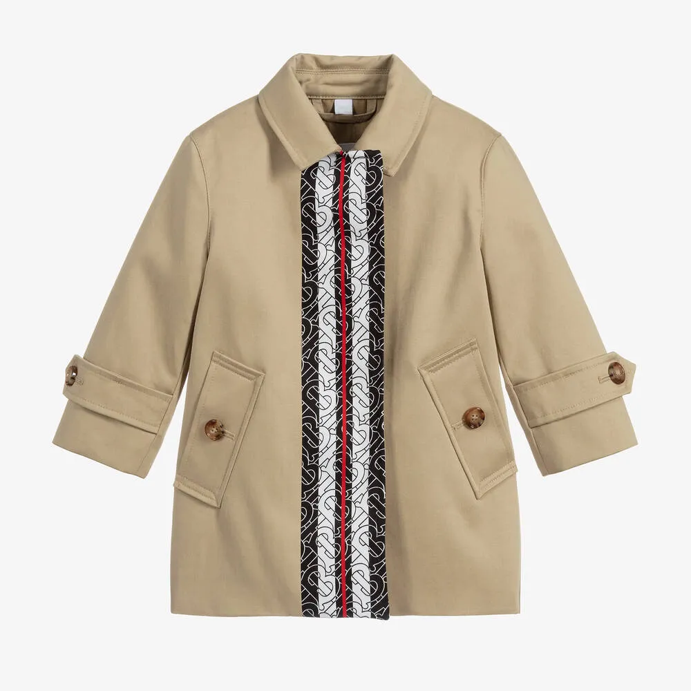 Beige Cotton Car Coat 