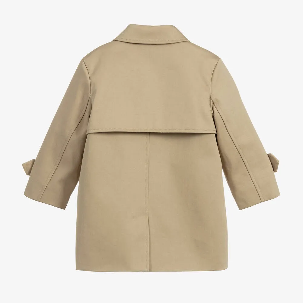 Beige Cotton Car Coat 