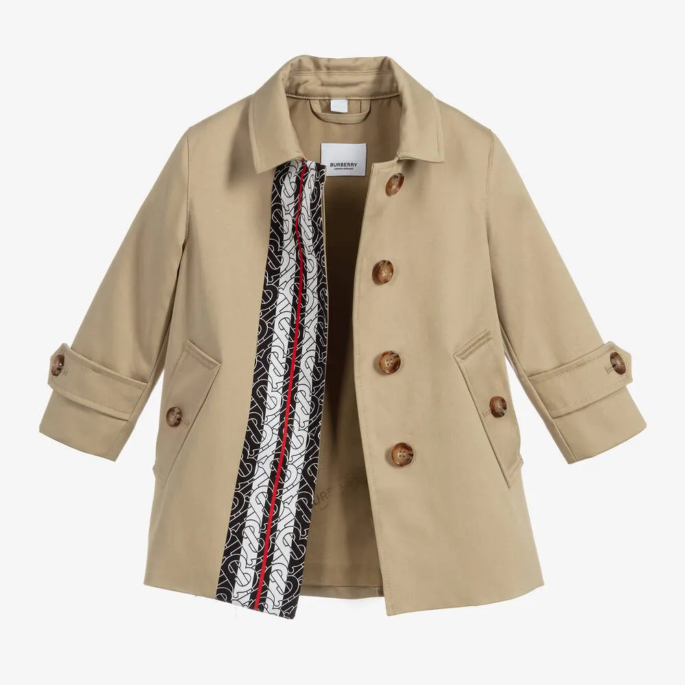 Beige Cotton Car Coat 