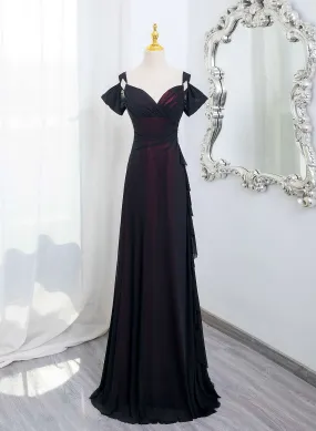 Black and Red Sweetheart Off Shoulder Prom Dress, Black and Red Evening Dress