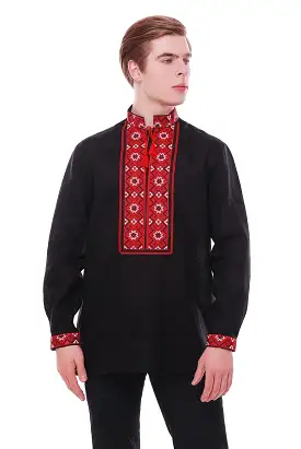 Black Embroidered Shirt “Nazar”