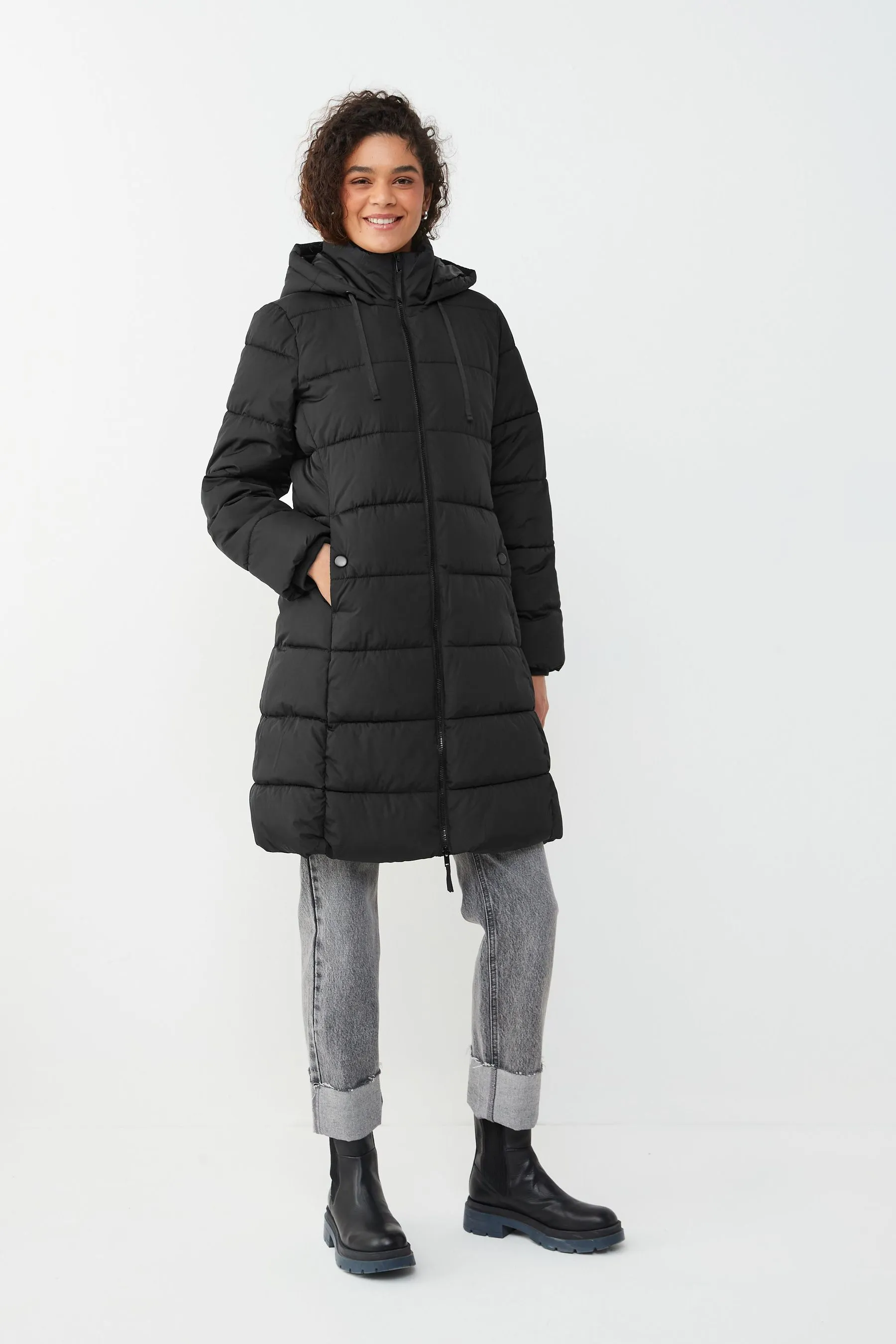 Black Long Puffer Coat