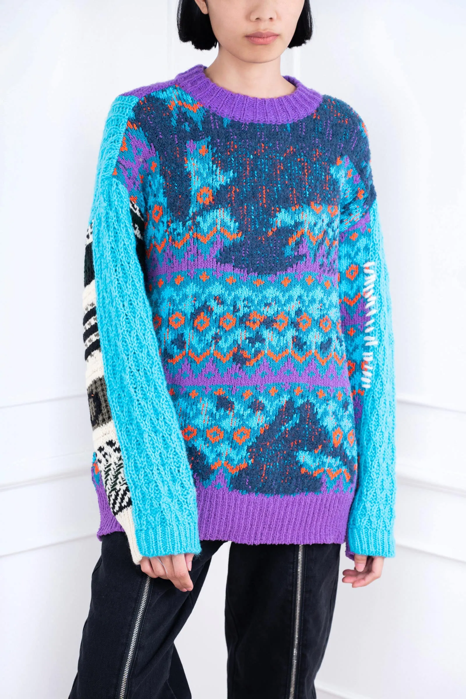 Blue Lilac Knitted River Sweater