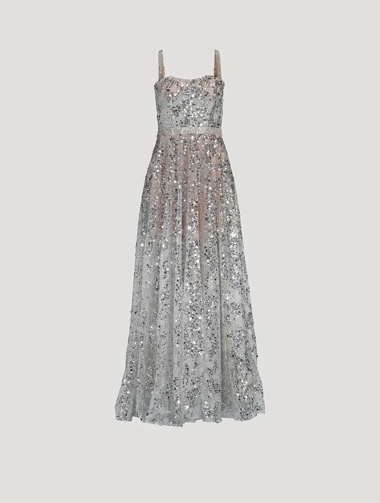 BRONX AND BANCO Midnight Embellished Gown