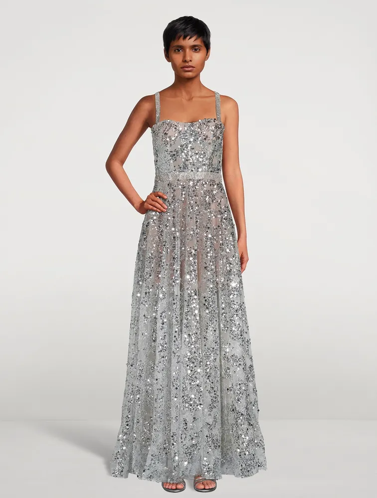 BRONX AND BANCO Midnight Embellished Gown