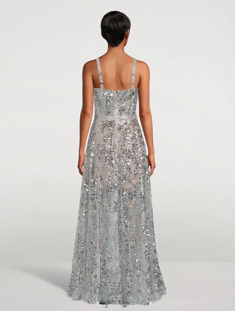 BRONX AND BANCO Midnight Embellished Gown