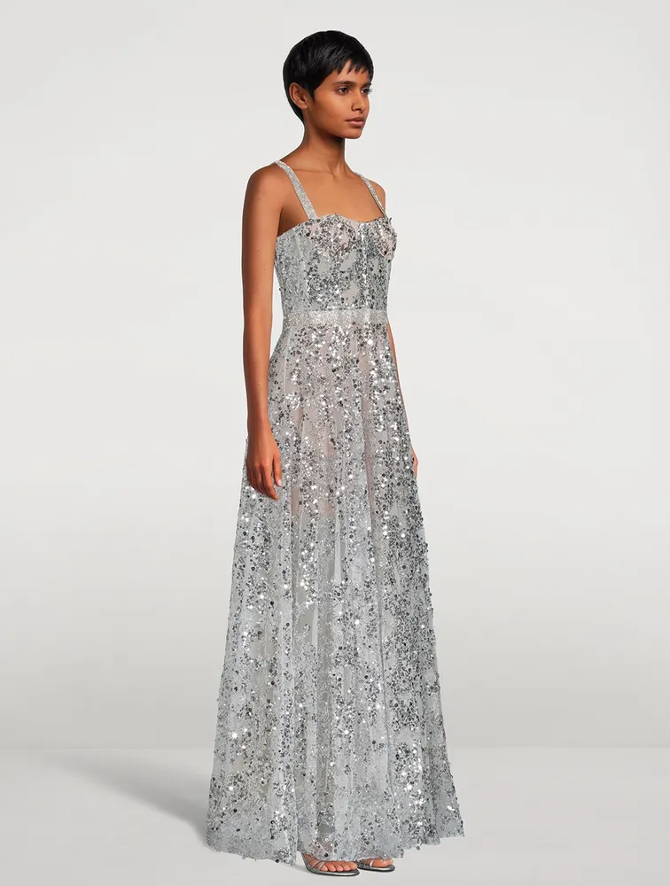 BRONX AND BANCO Midnight Embellished Gown