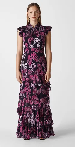 Butterfly Devore Maxi Dress