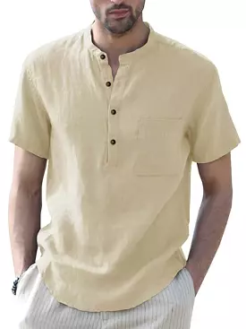 Buttoned Linen Shirt for Men