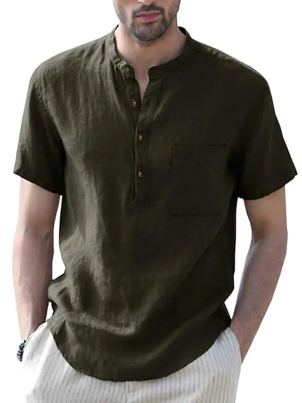 Buttoned Linen Shirt for Men