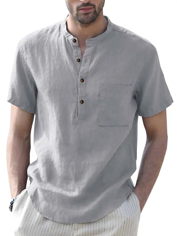 Buttoned Linen Shirt for Men