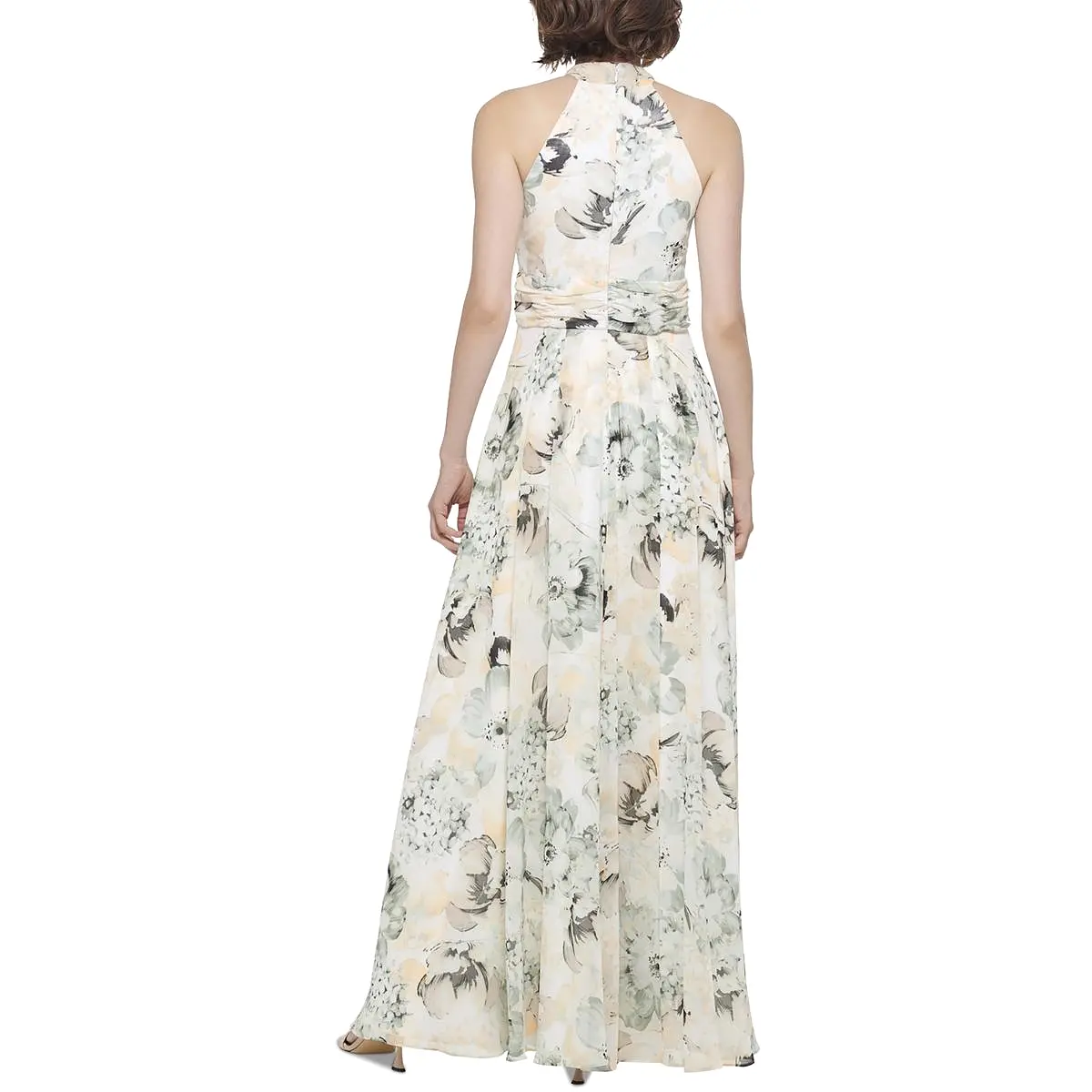 Calvin Klein Womens Chiffon Floral Evening Dress