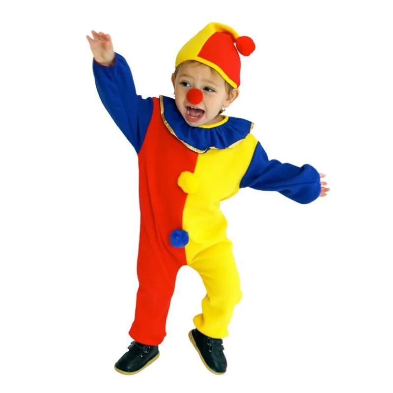 Carnival Clown Circus Cosplay Costumes Halloween Children Kids Boys Girls Baby Birthday Carnival Party Dress For Role P