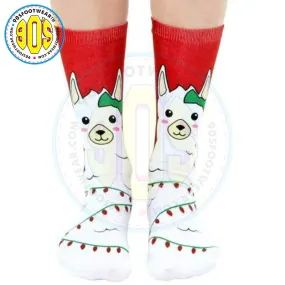 Christmas Socks Xmas Lights Llama Funny Christmas Gift