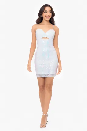 Cindy Short Sequin Keyhole Cutout Party Dress