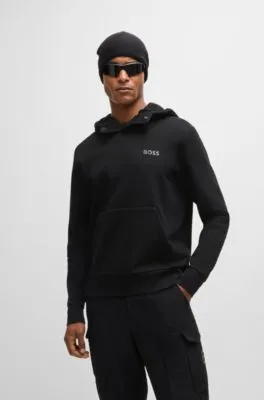 Cotton-blend hoodie with mirror-effect logo