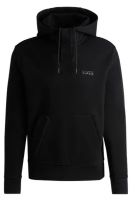 Cotton-blend hoodie with mirror-effect logo