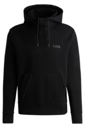 Cotton-blend hoodie with mirror-effect logo