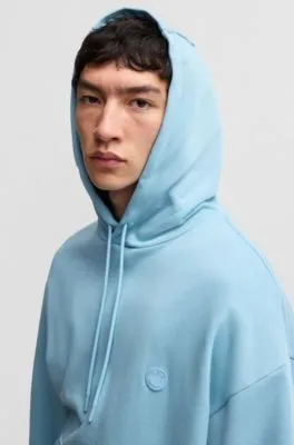 Cotton-terry hoodie with smiley-face logo