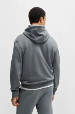 Cotton-terry relaxed-fit hoodie with logo print