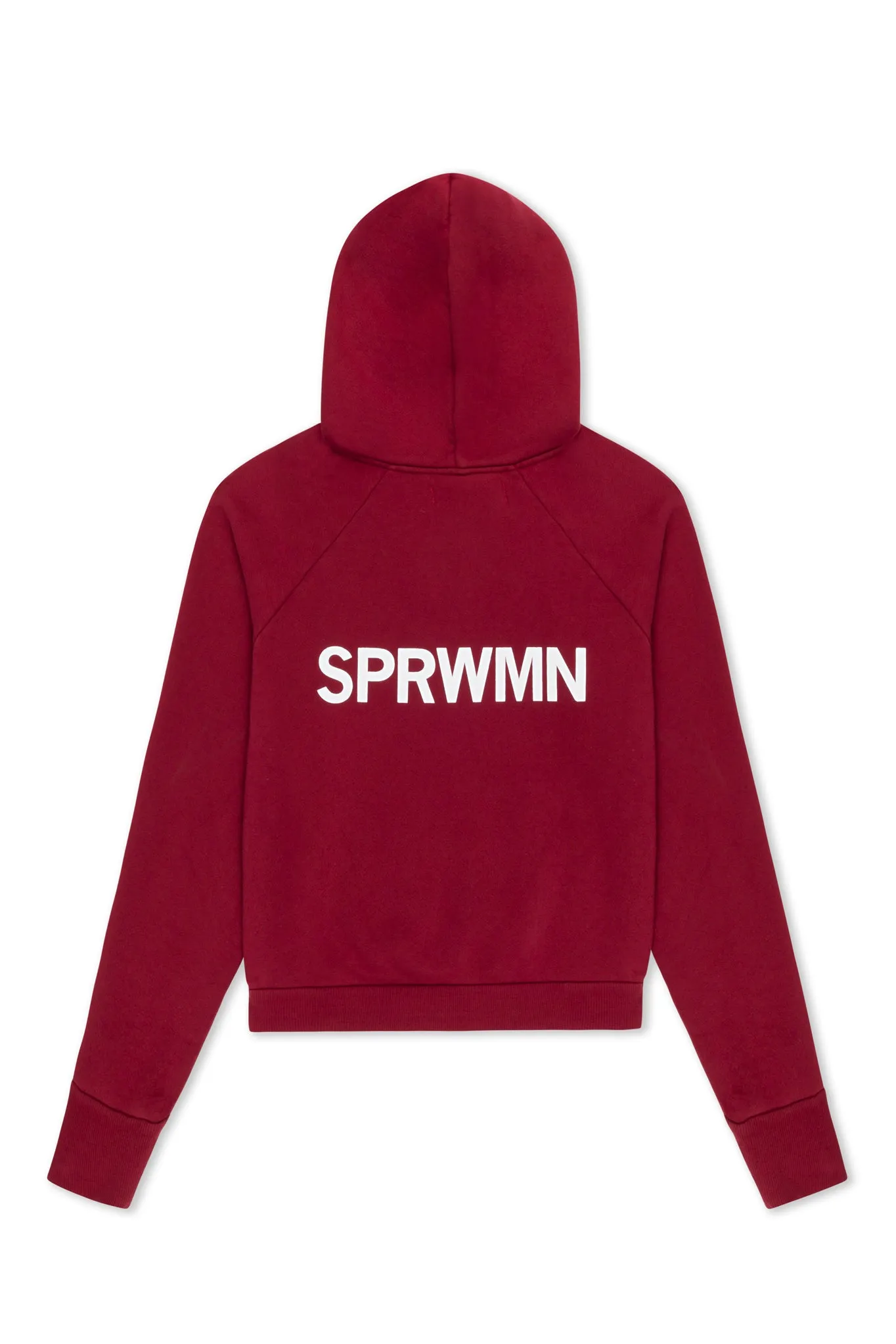 Crimson Cotton Shrunken Hoodie