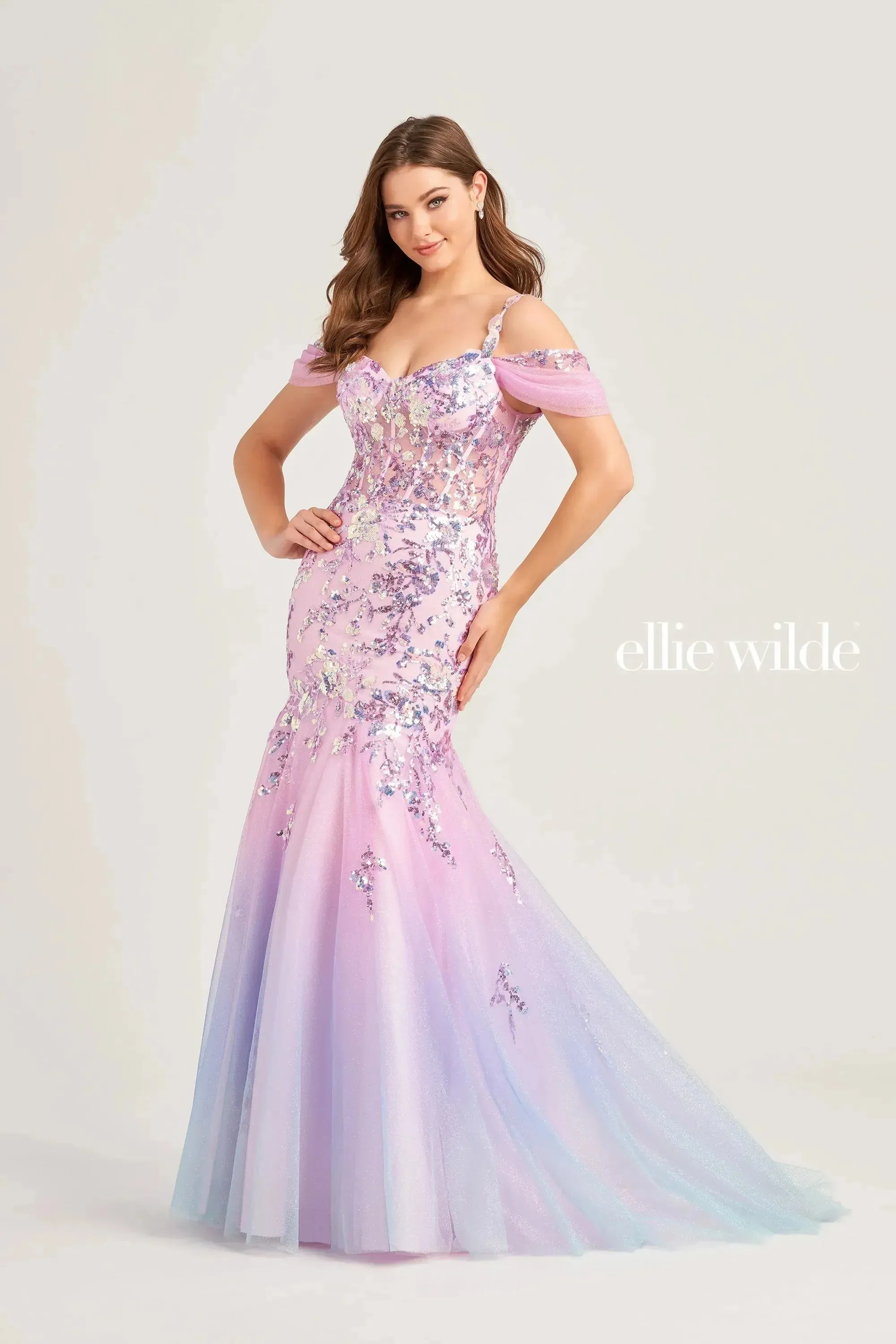 Ellie Wilde EW35056 - Illusion Mermaid Evening Dress