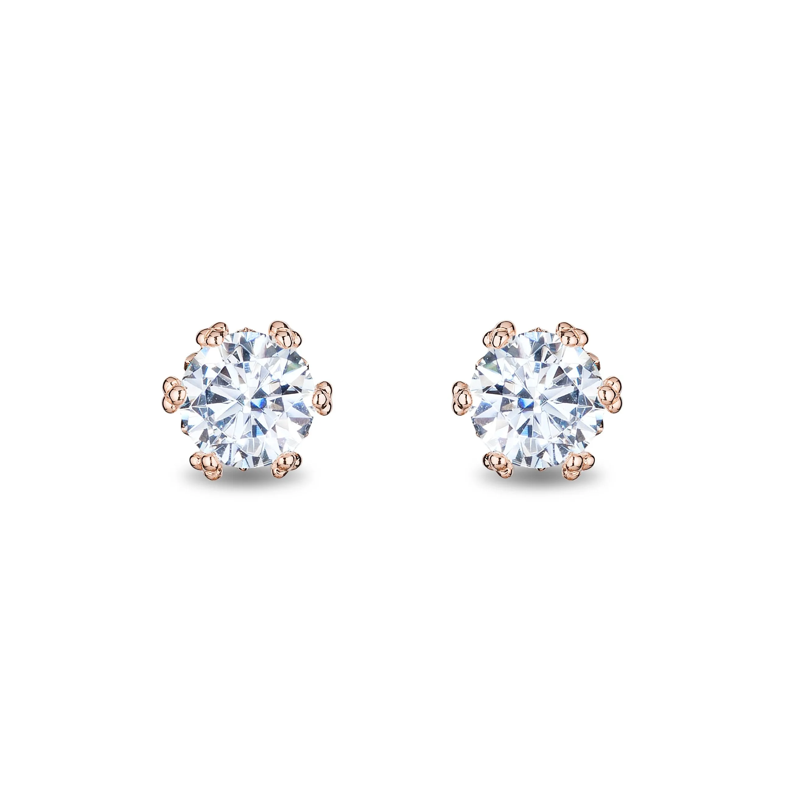 Enchanted Disney Fine Jewelry 14K Rose Gold with 1.00 CTTW Diamond Majestic Princess Solitaire Earrings