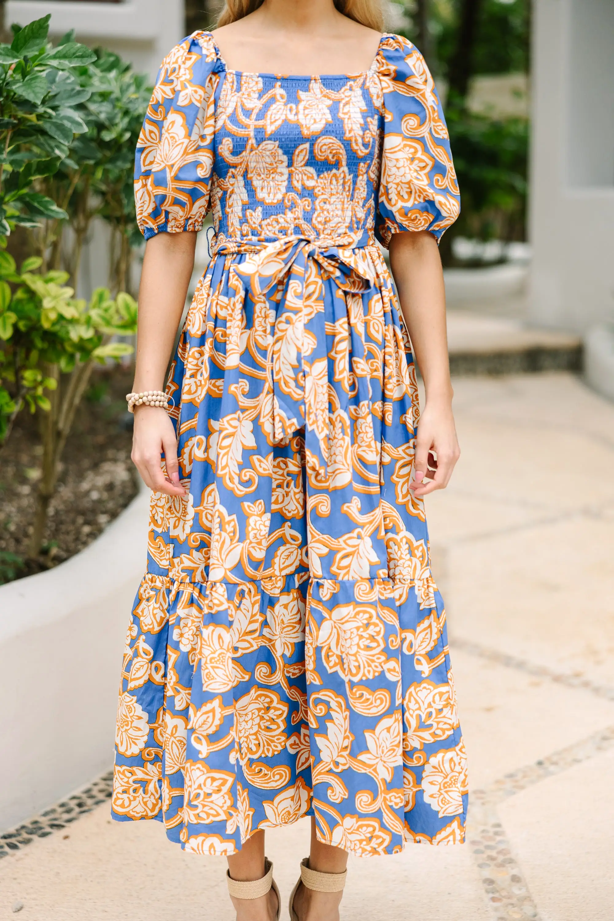 Feeling Bold Blue Floral Maxi Dress