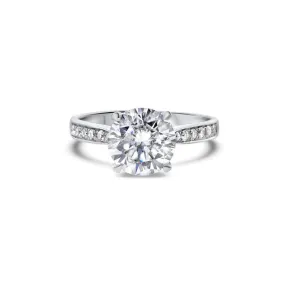 Gem “Royal” Moissanite 2.5ctw Brilliant Round 18k White Gold Engagement Ring 